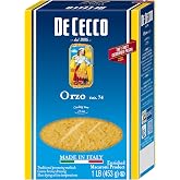 De Cecco Semolina Pasta, Orzo No.74, 1 Pound