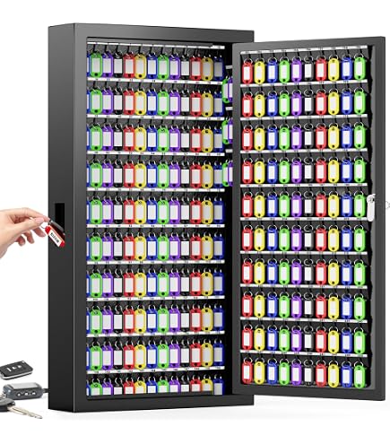Amazon.com: 200 Hooks Key Cabinet with Drop Slot, Anti-Theft Key