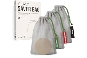 ZOMCHI Mesh Soap Saver Bags, Soap Holder Pouch for Shower, Body & Shampoo Bars, Travel Pouch Bag with Hanging Loop (3 Pack, G