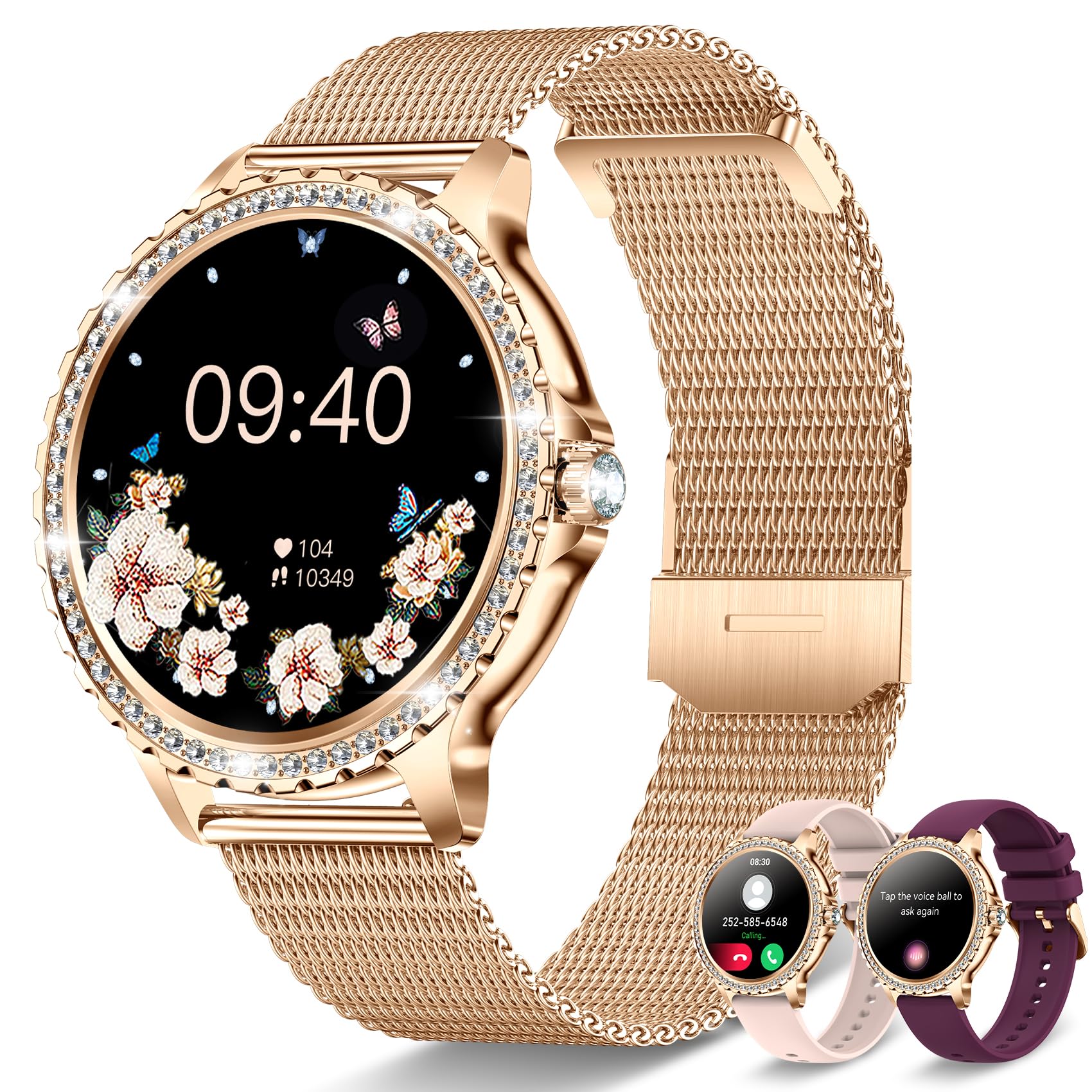 Photo 1 of Erkwei Smart Watches for Women(Make/Answer Call) 1.32" HD Women Watch with Heart Rate Sleep Fitness Tracker with Step Calorie 20 Sprots Modes Digital Watches for iOS Android Phones