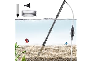 Carefree Fish Aquarium Gravel Vacuum Sand Cleaner with 6Ft Pipe Fish Tank Water Changer Adjustable Length ABS(for 5~20Gal Tank)