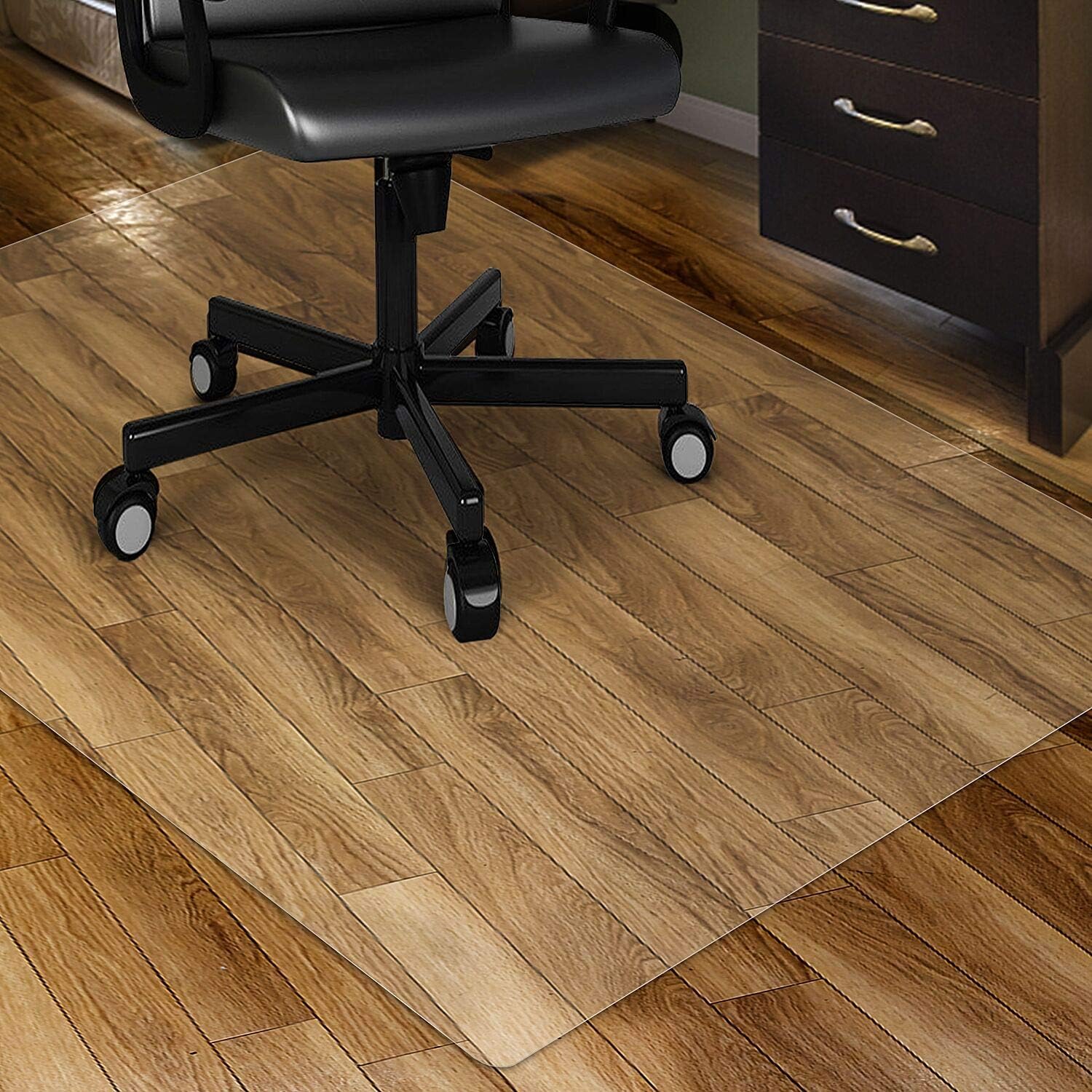 Kuyal Clear Chair mat for Hard Floors 30 x 48 inches Transparent Floor Mats Wood/Tile Protection Mat for Office & Home (30" X 48" Rectangle): Kitchen & Dining