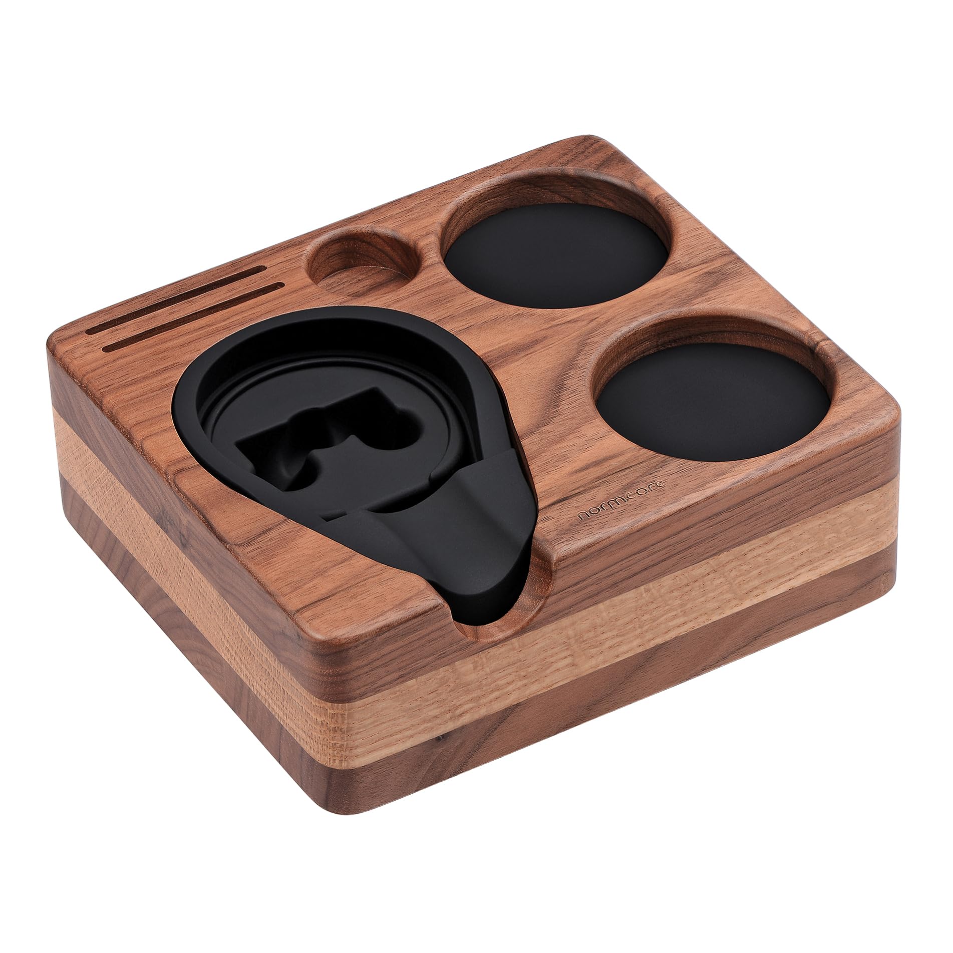 Photo 1 of Normcore Compact Tamping Station, Espresso Tamper Station Base, Genuine American Walnut Tamper Holder, Portafilter Holder For 51mm 54mm Coffee Tamper, Distributor, Puck Screen, WDT and Portafilter
