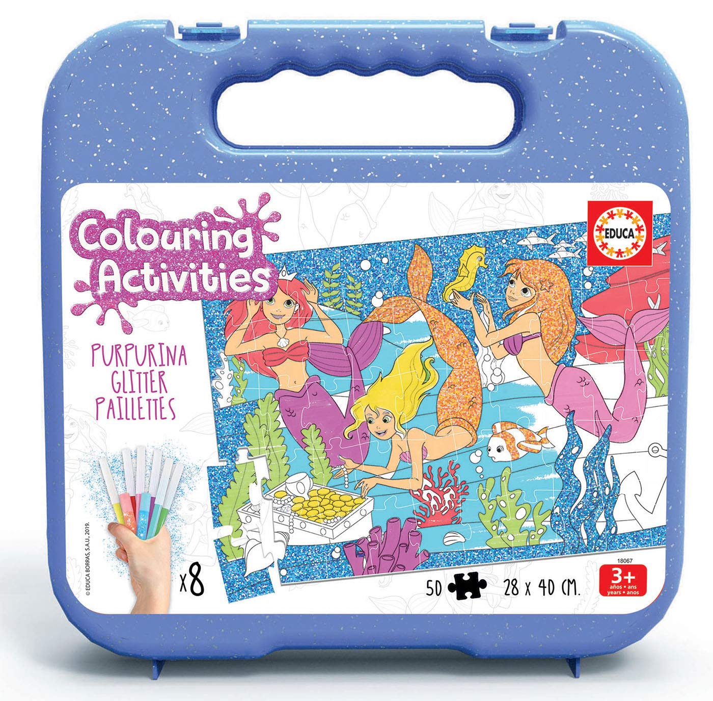Educa - Colouring Activities: Mermaids Puzzle 50 Pieces for Colouring, Multicoloured (18067)