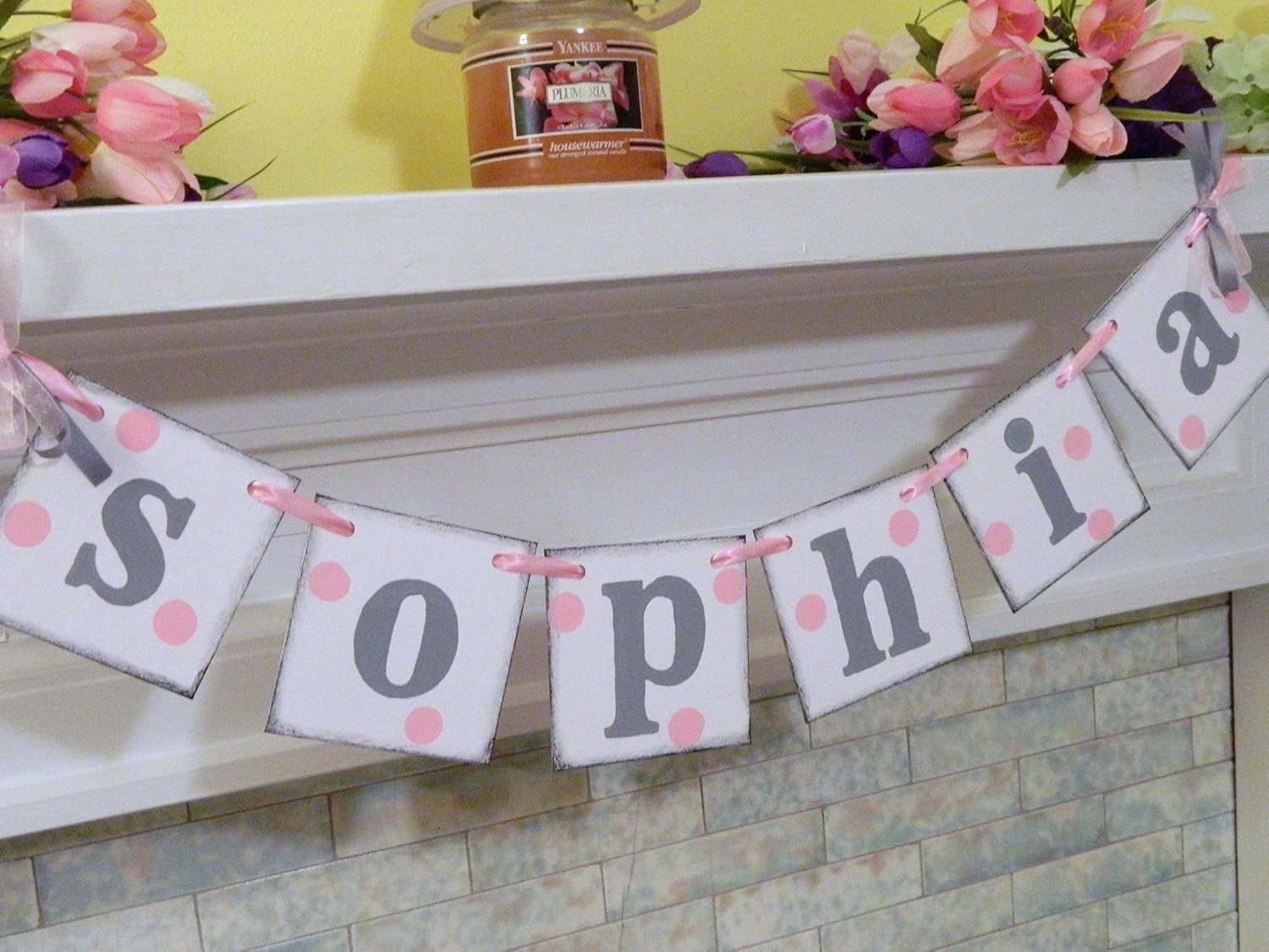 Amazon Com Children S Name Banner Baby Shower Decorations 1st