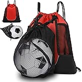 KAEGREEL Drawstring Soccer Bag Basketball Backpack for Kids Teens, Foldable Sports Bags Detachable Ball Mesh Bag for Gym Yoga Football Baseball