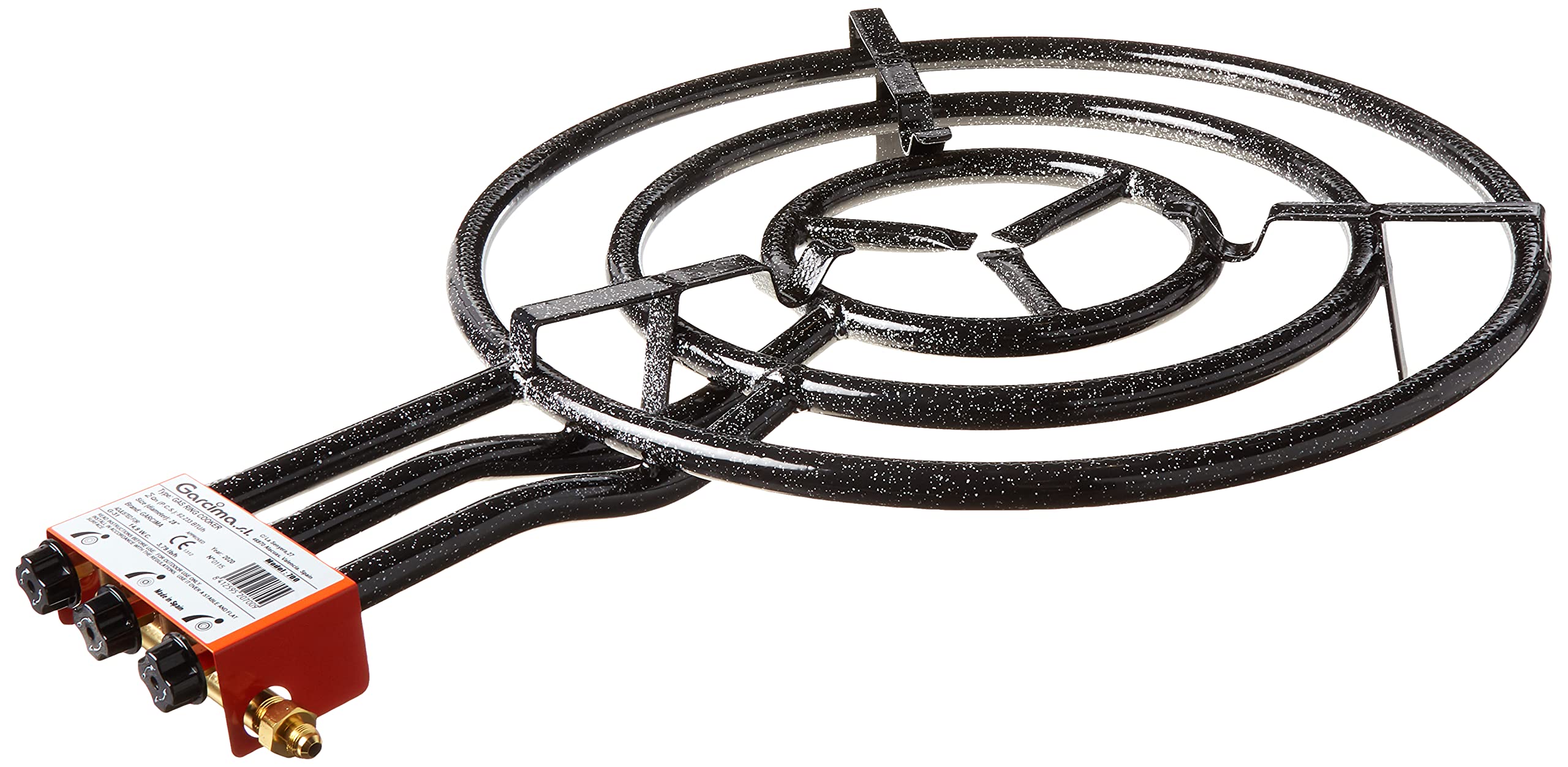 Garcima 700 Butane/Propane Gas Ring, 70 cm, Black, 30 x 70 x 30 cm