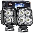 Nilight 2PCS 3Inch Led Pods Square 1500LM Built-in EMC Work Light 90° Flood Beam Angle for Offroad Lights Side Light Rear Back-Up Light for Tractor Truck Motorcycle Boat ATV UTV