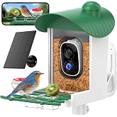 Bird Feeder with Camera Outdoor Solar: Smart Birdfeeder Houses with 2K Live Cam - AI Identify Birds Species and Auto Instant Arrival Alert Outside Garden - Ideal Gift for Bird Lovers