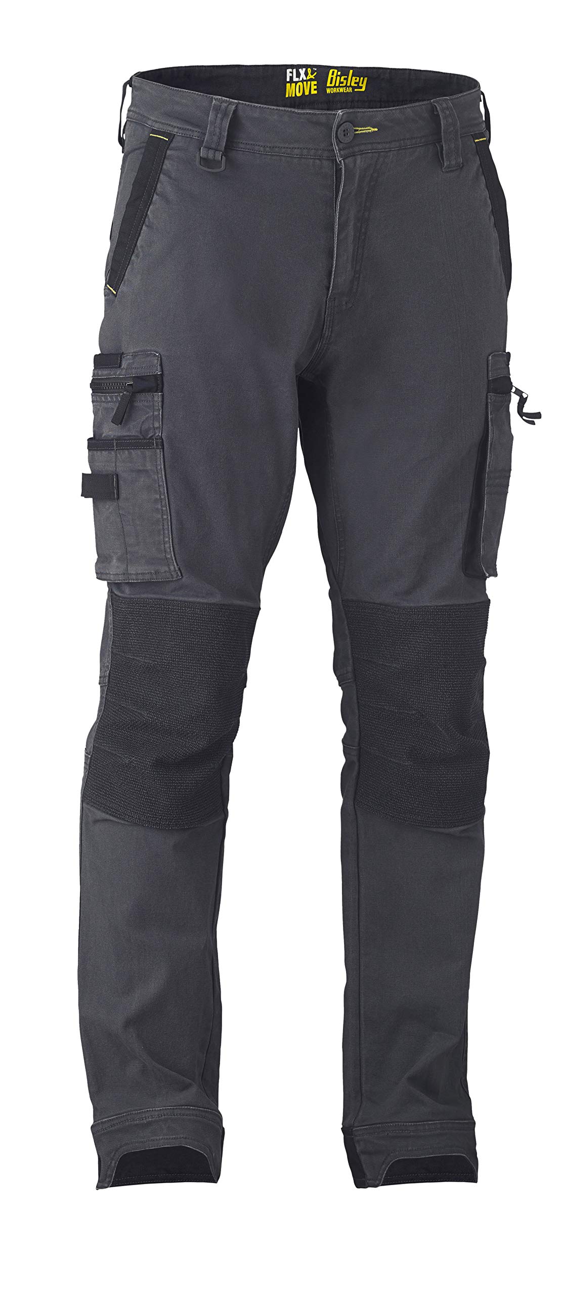 Bisley Workwear UKBPC6333_BCCG Flex & Move Cargo Trousers Stretch Utility Zip with Knee Pockets-Charcoal, 50S