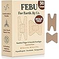 FEBU Eco-Friendly Bamboo Fingertip Bandages | PFAS Free Knuckle Bandages for First Aid | Flexible Fabric Wound Dressing | Fully Compostable, Latex Free Bandage | 30 Count Knuckle & Finger Bandage