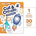 Fiskars Cut & Create Activity Book with 5" Kids Scissors, Ages 4+