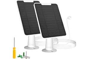 WININMETA 6W Solar Panel Charger Compatible with Google Nest Camera Outdoor & Indoor (Battery Version), Solar Power for Google Nest Cam, IP65 Weatherproof, w/Secure Wall Mount & Screwdriver, 13ft Cable, 2 Pack