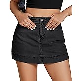luvamia Jean Skorts for Woman Trendy High Waisted Stretchy Denim Skirt with Shorts Y2K Mini Skort Skirts Country Concert
