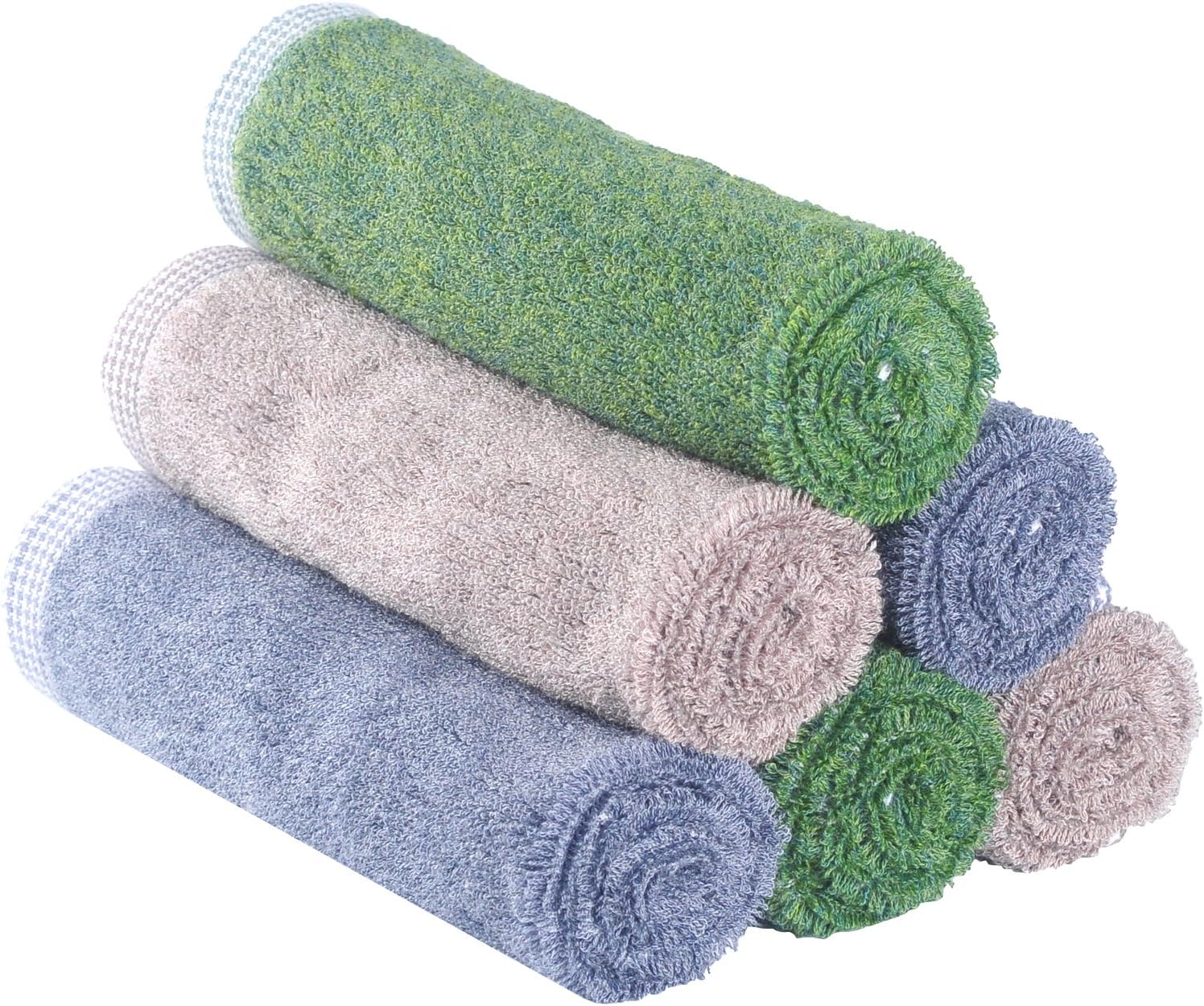 Premium Bamboo Washcloths by YoulerTex , 6 Pack 13inch x 13inch, Extra Soft High Absorbent Face Towels, Perfect Washcloths for Adult, Elderly, Kids, Baby