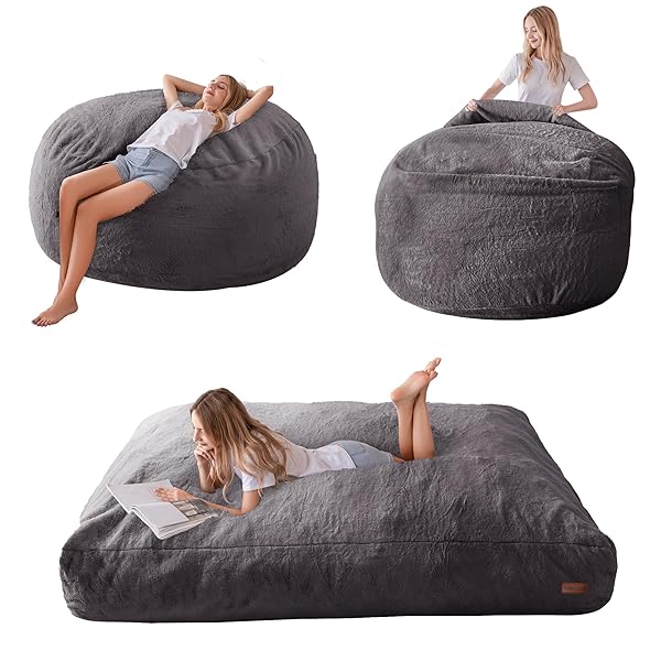 MAXYOYO GIANT BEAN BAG CHAIR BED FOR ADULTS,...