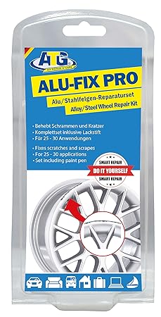 ATG Alufelgen-Reparaturset – Spezial-Spachtelmasse für Alufelgen und Stahlfelgen bei Oberflächenschäden – inkl. Lackstift Sil
