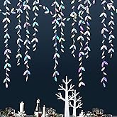 52Ft Iridescent Leaf Garland Holographic Paper Colorful Hanging Leaves Streamer Banner for Birthday Baby Shower Wedding Engagement Bridal Shower Bachelorette Holiday Euphoria Party Decoration Supplies