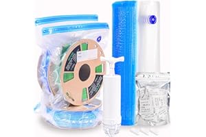 OVVNYXE OVV3D Filament Storage Bags 44pcs, 3D Printer Filament Storage 20 Bags Vacuum Sealed Kit with 20pcs Desiccant, Hand Pump, Perfect for 3D Filament Storage or Using after Filament Dryer Box