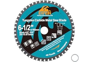 6-1/2" Metal Circular Saw Blade - EXFEIN Tungsten Carbide Tipped TCT Saw Blades with 48 Teeth for Steel, Stainless Steel, Nic