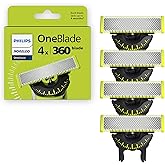 Philips Norelco OneBlade 360 Replacement Blades, 4 Pack | Genuine OneBlade 360 Blades, Stainless Steel, 360 Flex, Trim Edge and Shave, Up to 16-Month Supply, QP440/80
