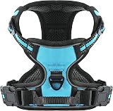 Belababy Dog Harness No Pull Front Clip Reflective Adjustable Blue S