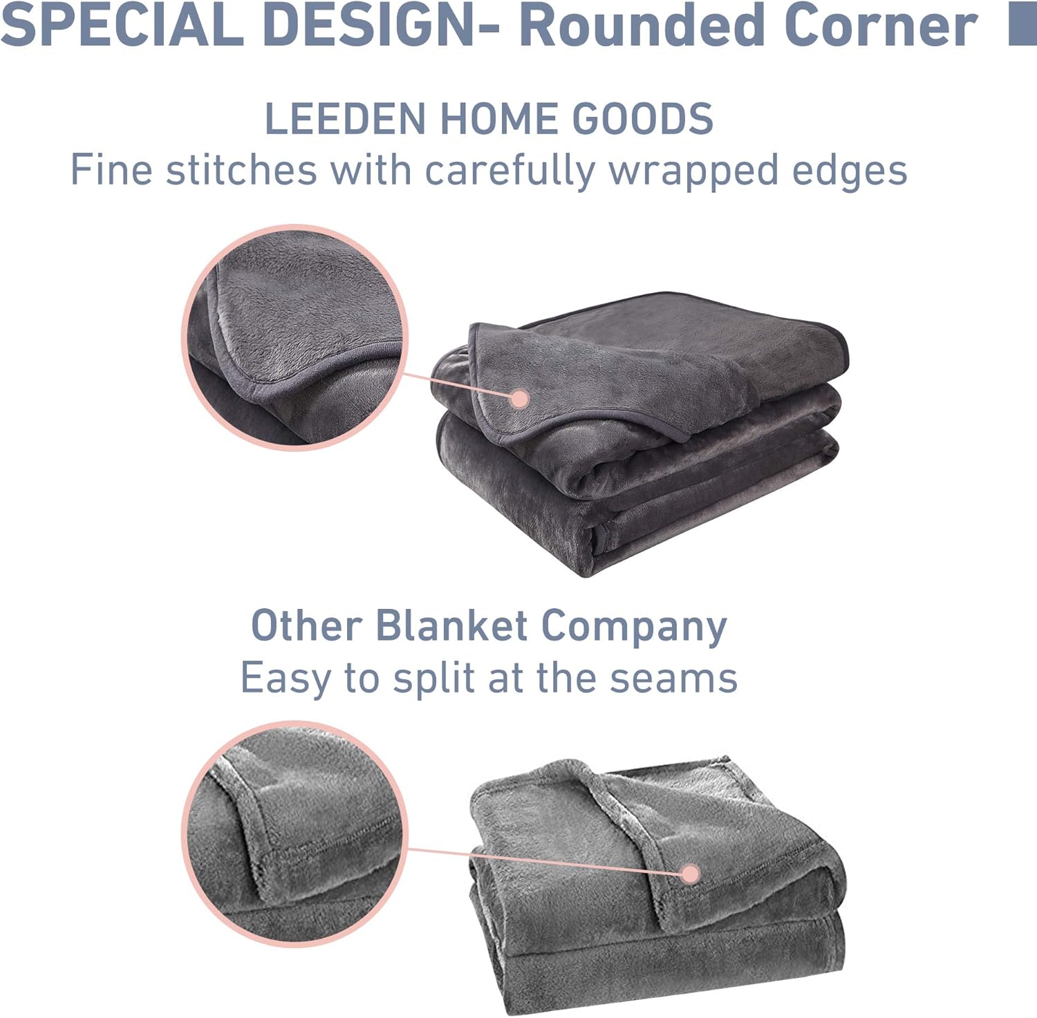 Leeden Ultra Soft Throw Blanket King Size All Season Flannel Fleece Blankets Throws for Couch Sofa Bed Plush Thick Warm Fuzzy Anti-Static Lightweight Microfiber (Dark Grey,108"x 90"): Home & Kitchen