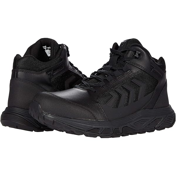 Bates Rallyforce Tall Zip Tactical Boots - Men's Black Leather Lace-Up Combat Boots