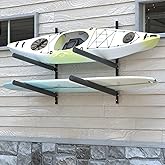 FitiRoker Heavy-Duty Kayak Wall Rack – Multi-Level Adjustable Storage for Multiple Kayaks, Rubber Sleeves, Height Customization, 200 lbs Per Level