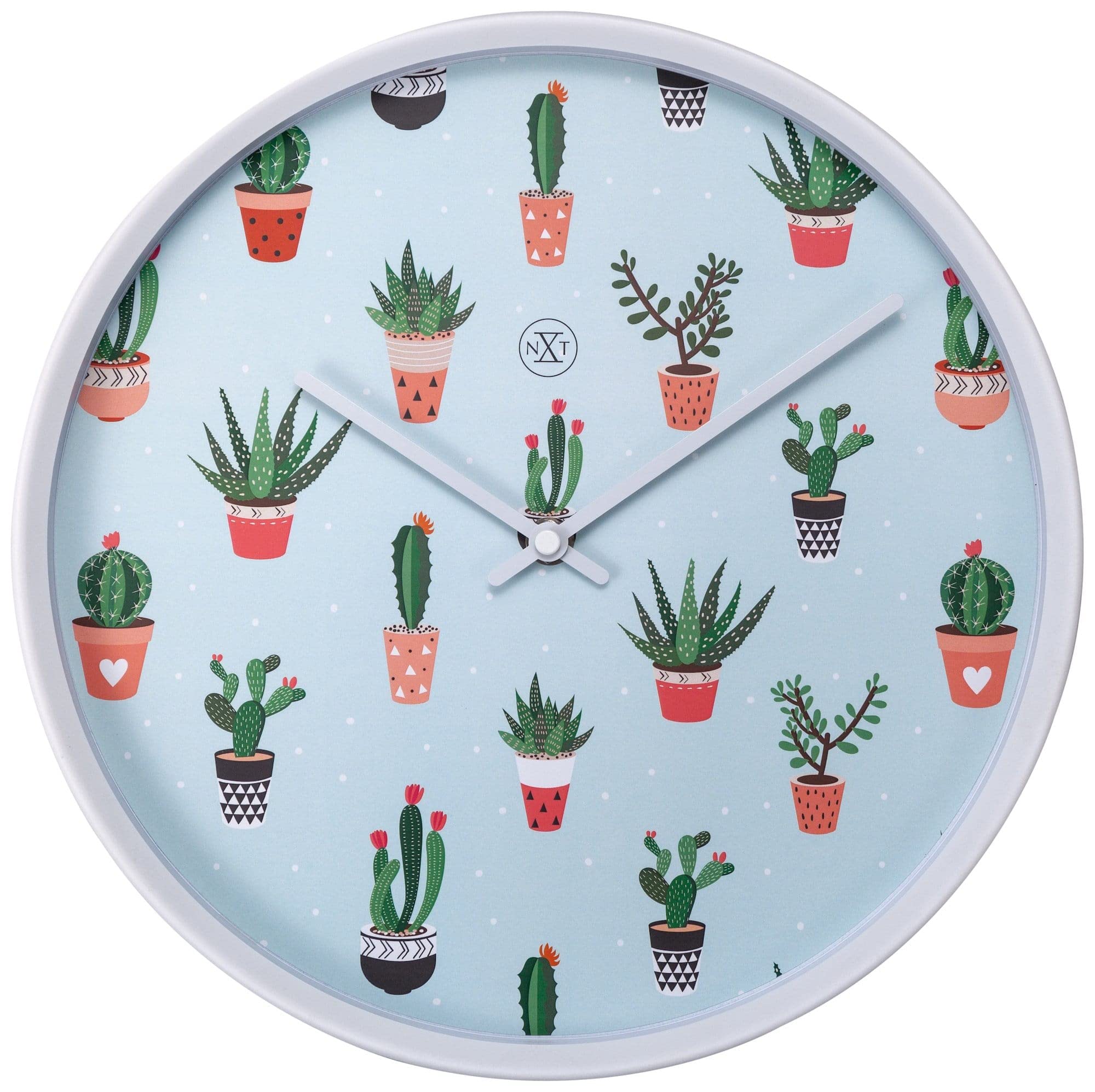 NexTime 7348 Modern Design Canvas and Motif Quiet Kid's Wall Clocks, Multi-Colour, 30cm