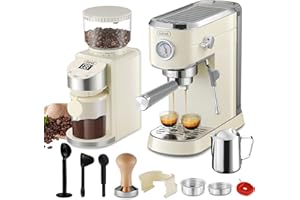 Gevi Espresso Machine 20 Bar with Grinder, Professional Espresso Maker with 35 Precise Grind Settings Burr Coffee Grinders Combos, Super-Automatic Espresso Machines, Gift for Coffee Lover