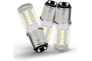 Heifymi 12V BA15D 1076 1142 1176 S8 LED Bulb, 5 Watt 6000K Bright White, Double Contact/DC Bayonet Base, AC/DC12-24 Volt for RV Camper Trailer Boat Trunk Interior Lights(Pack of 3)