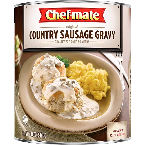 Amazon Com Chef Mate Original Country Sausage Gravy Breakfast Sausage Biscuits And Gravy 6 Lb 9 Oz 10 Can Grocery Gourmet Food
