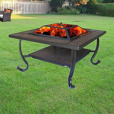 Greenbay Outdoor Garden Fire Pit Patio Heater Stove Firepit Square