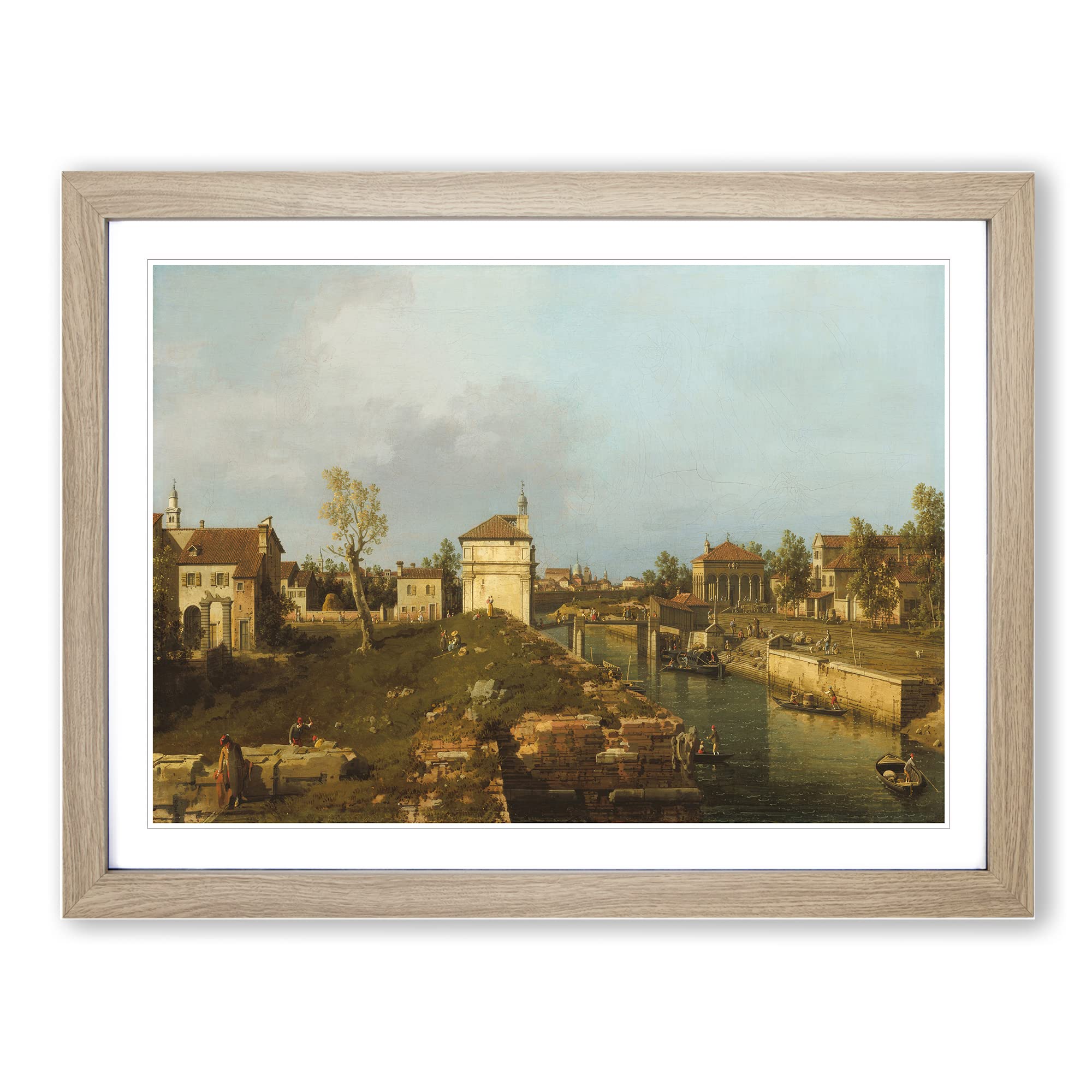 The Porta Portello By Giovanni Canaletto Classic Painting Framed Wall Art Print, Ready to Hang Picture for Living Room Bedroom Home Office Décor, Oak A4 (34 x 25 cm)
