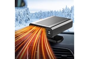 SHOWVIGOR Portable Car Heater, 2026 New upgraded Car Heater for Vehicle,12V Fast Heating Windscreen Defroster Defogger, 150W Car Heater That Plugs into Cigarette Lighter and Cooling Fan for All Cars