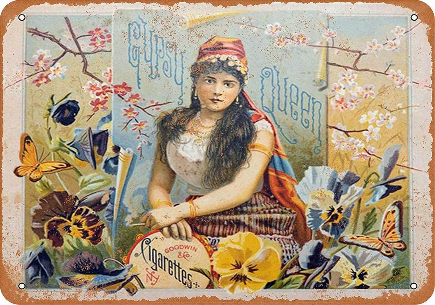 Amazon Com Lomall 8x12 Metal Sign Gypsy Queen Cigars Vintage Retro Wall Decor Art Home Kitchen