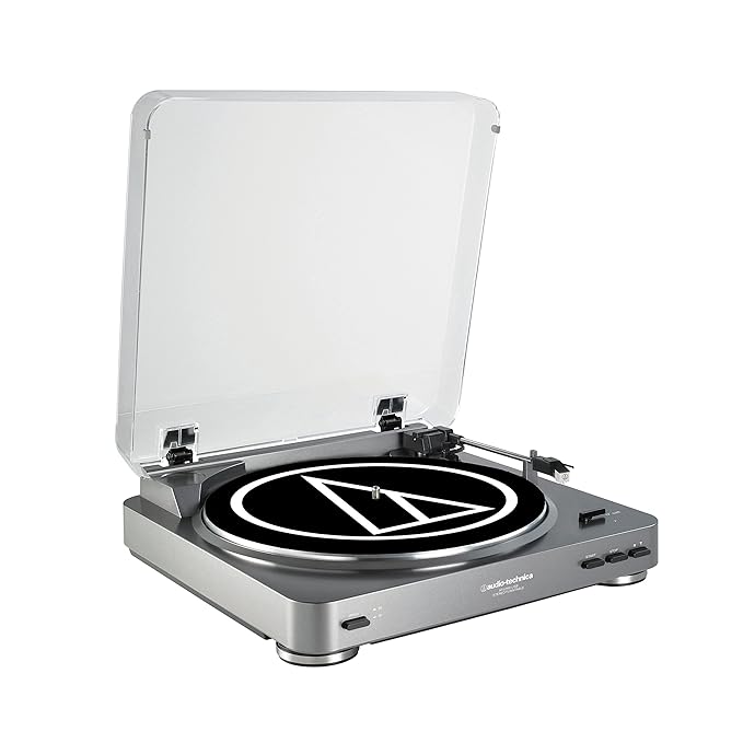 title=Audio-Technica AT-LP60-USB giradischi automatico con regolazione 33/45 giri,