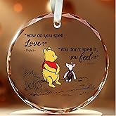 Bear Christmas Glass Ornament for Women, Crystal Ornament Christmas Tree Decorations for Friends, Bear Lovers Hanging Ornament for Friendship