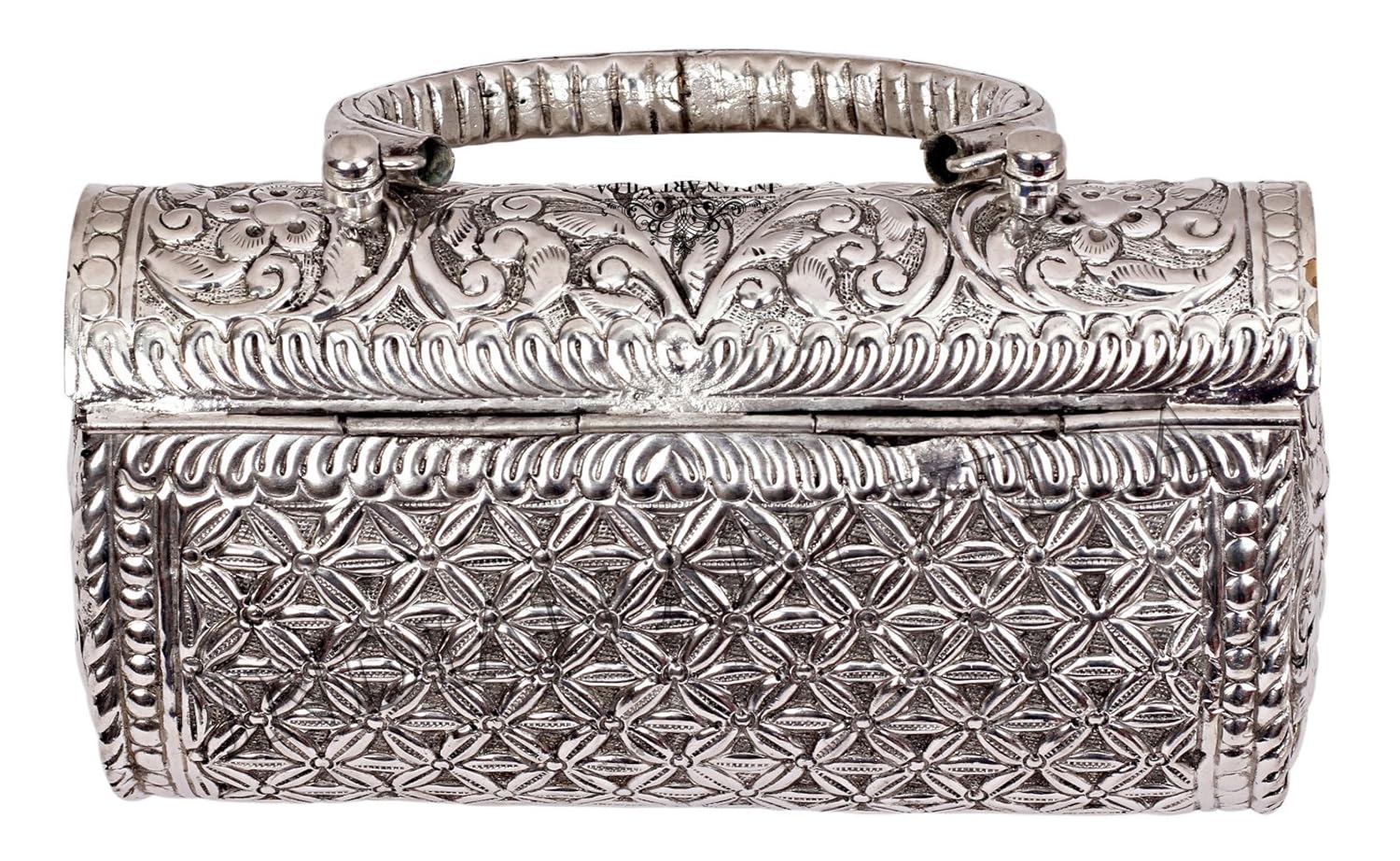 indianartvilla designer silver plated handbag purse, women wedding clutches, gift item