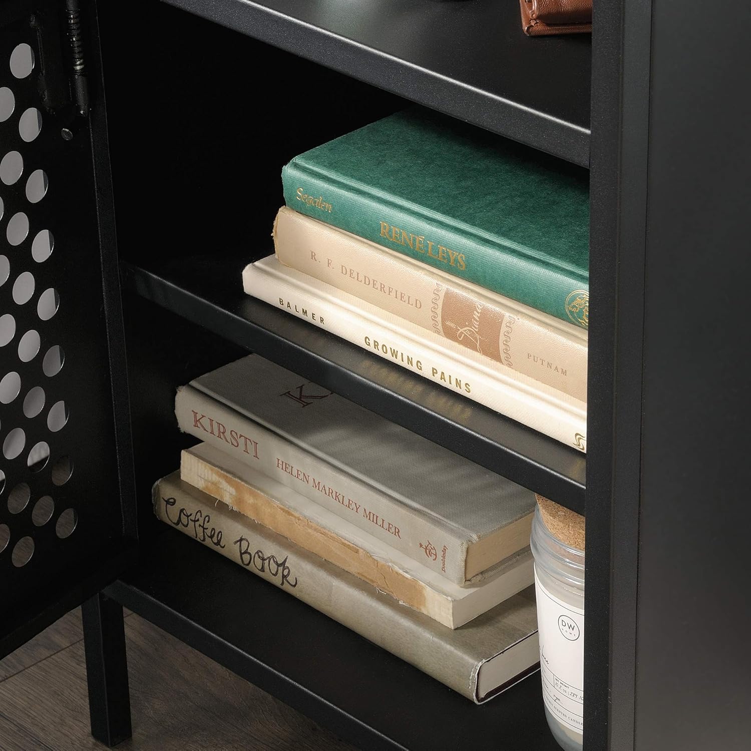 Sauder Boulevard Cafe Night Stand, L: 14.49" x W: 14.96" x H: 24.02", Black Finish: Kitchen & Dining