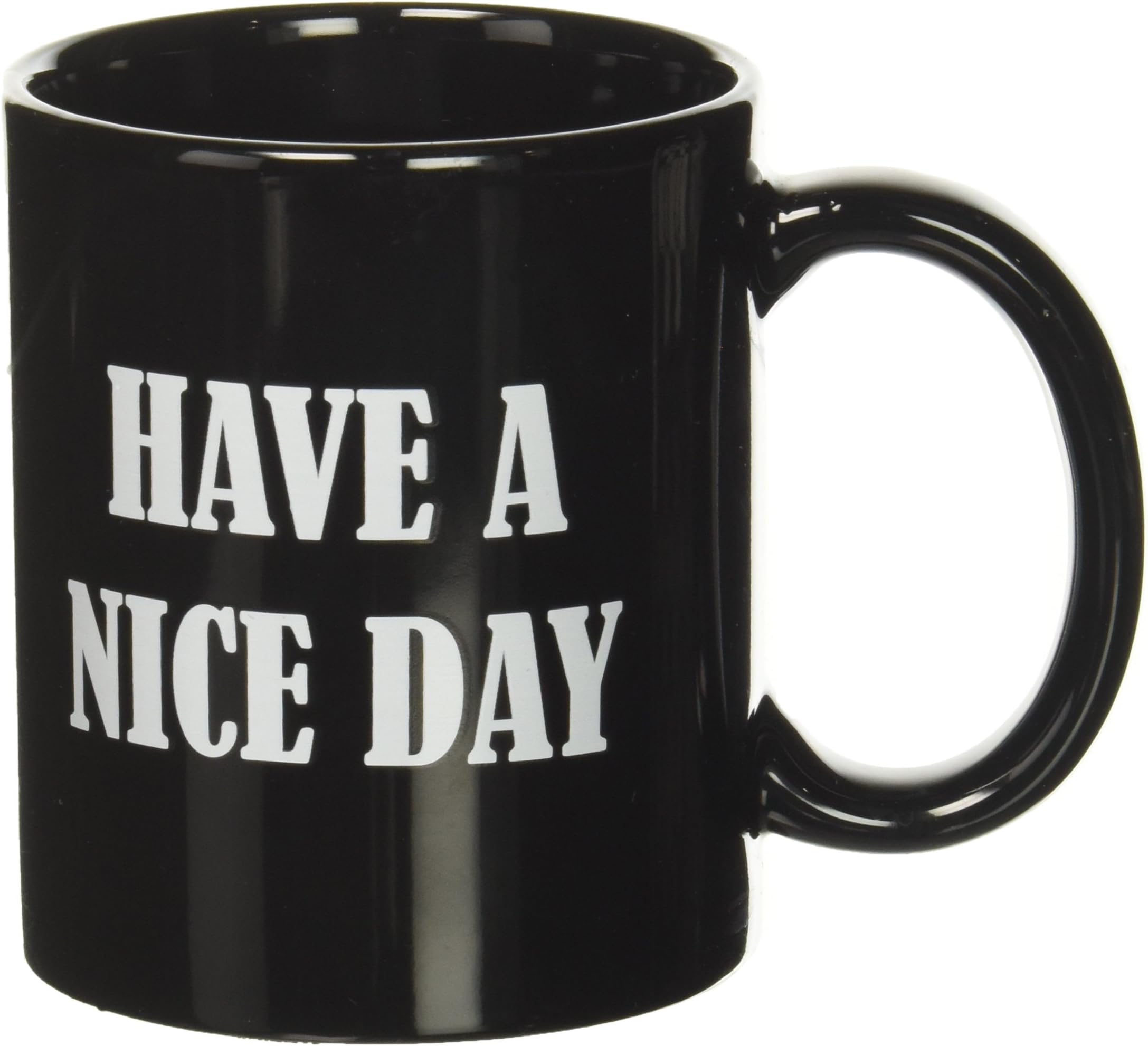 Generic FingerM Have a Nice Day Mug for Coffee, Milk, Juice & Tea, Porcelain, Black