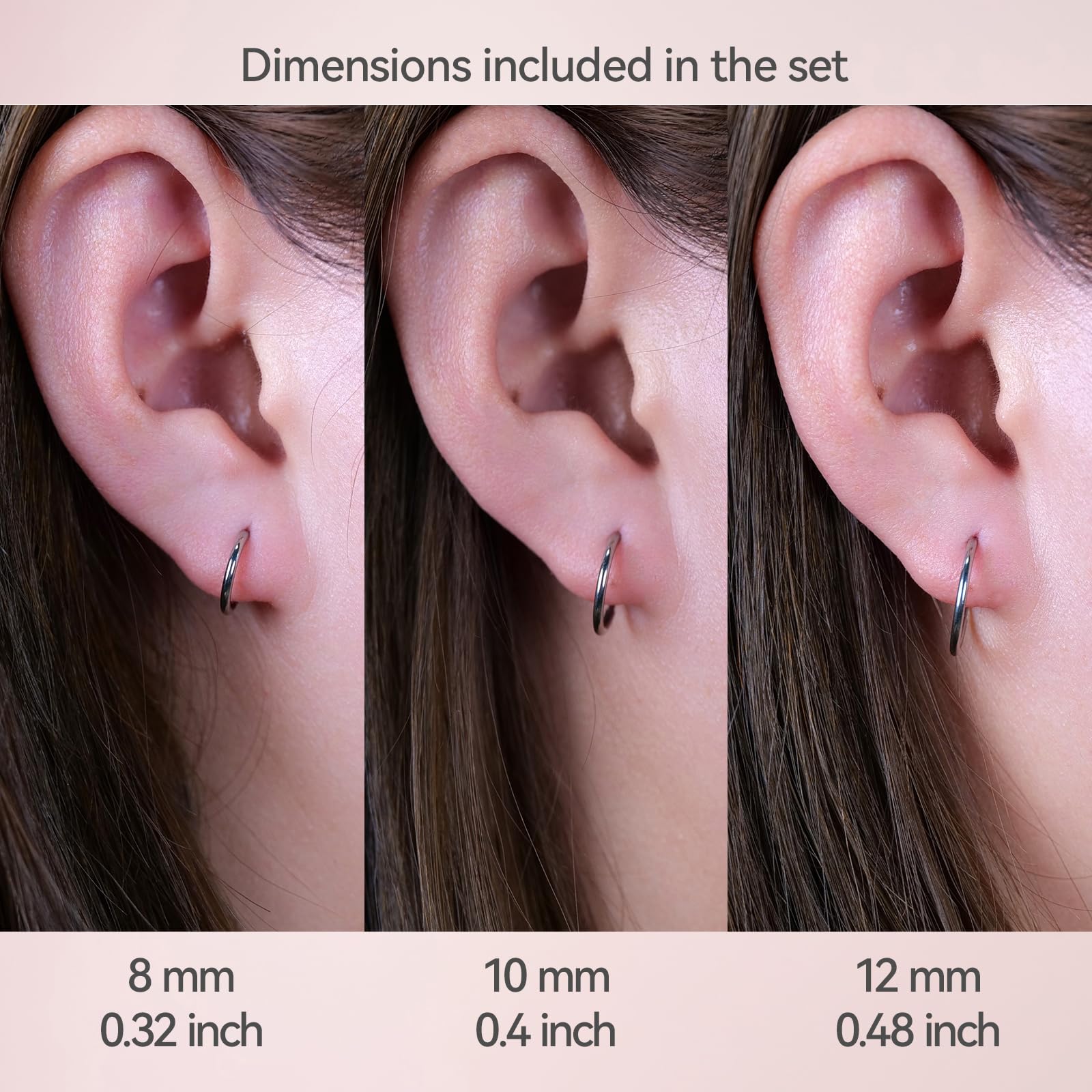 limerencia G23 Titanium Slim Huggie Hoop Earrings, Hypoallergenic F136 Implant Grade Pure Titanium for Sensitive Ears