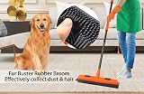 JEHONN Rubber Broom with Squeegee Pet Hair Remover 134 cm Telescopic view 2
