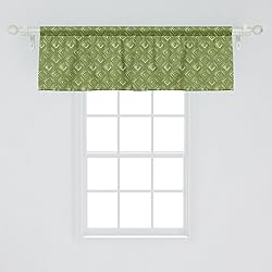 Ambesonne Olive Green Window Valance, Grunge