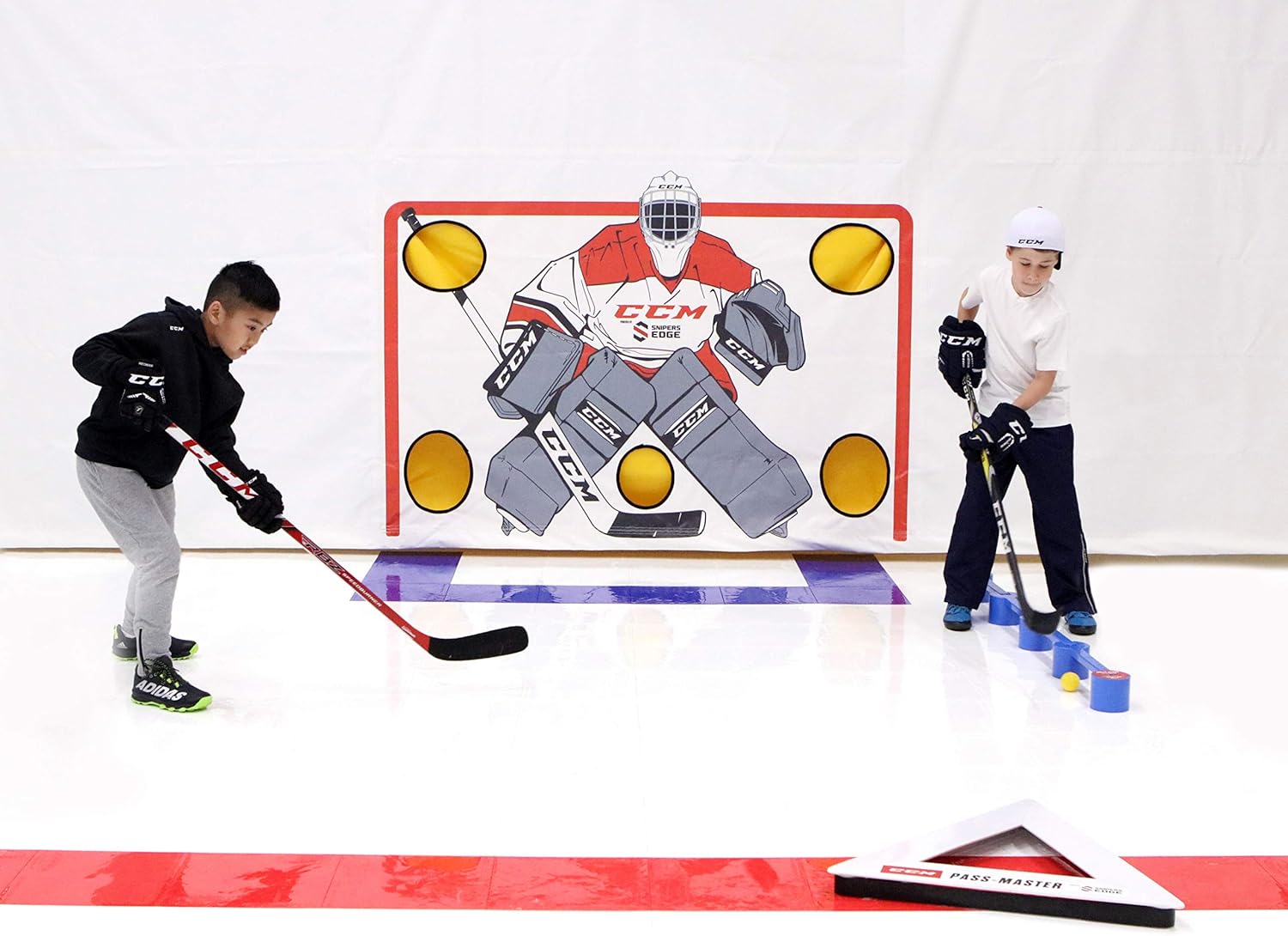 Sniper's Edge Hockey Dryland Slick Tiles (10 Blue Squares) – Premium Grade Technology with UV Coated Protection, Built to Last & Sized Right at 12” X 12” Per Tile (10 sq ft. per Box) – Made in USA : Sports & Outdoors