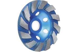 SUNJOYCO 4.5 Inch Concrete Grinder Wheel, Diamond Cup Grinder, 12 Turbo Segments Concrete Grinding Wheel, Diamond Grinding Disc for Masonry, Cement, Marble, Rock, Granite, 0.87 Inch Arbor