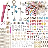 Tondiamo 443 Pcs Charms Lip Gloss Keychain Making Kit DIY Bag Charm Jewelry Chain Including 150 Charms 40 Extender Chain 40 Keychain Clips 200 Jump Ring Jewelry Plier for DIY Crafts Women
