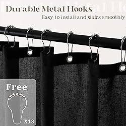 DUKIYO 90 Inch Shower Curtain Linen Neutral Extra