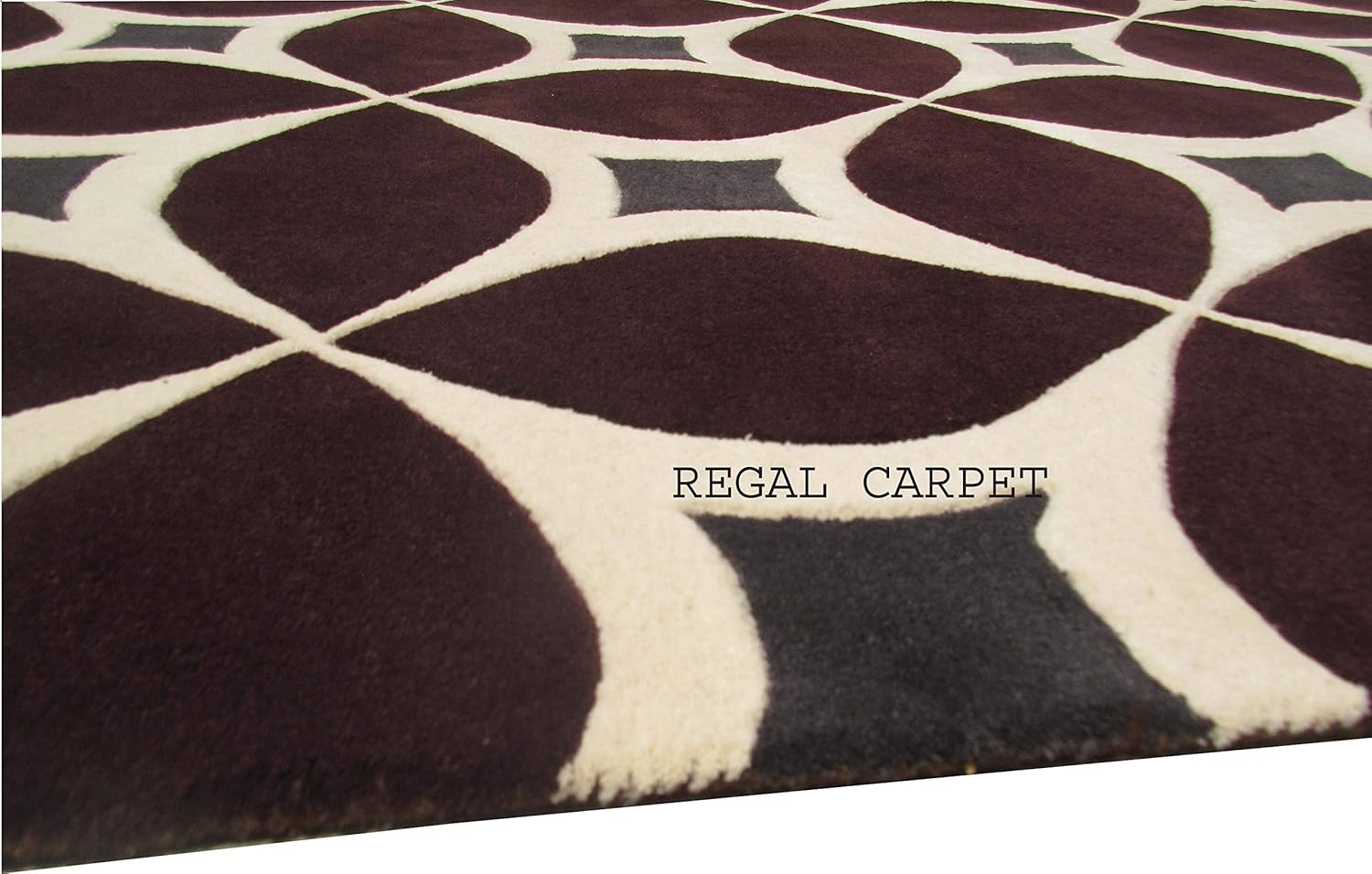 Buy Regal Carpet Geometric Modern Carpet (Brown, Wool Blend, 4 X 6 Feet